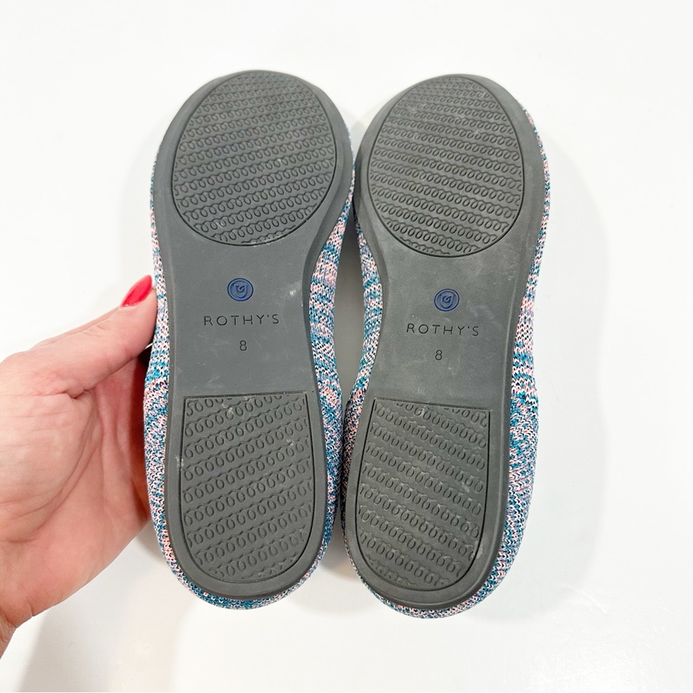 Rothy’s Retired The Round Toe Slip On Flats Turquoise Melange Sz 8 - Picture 10 of 10